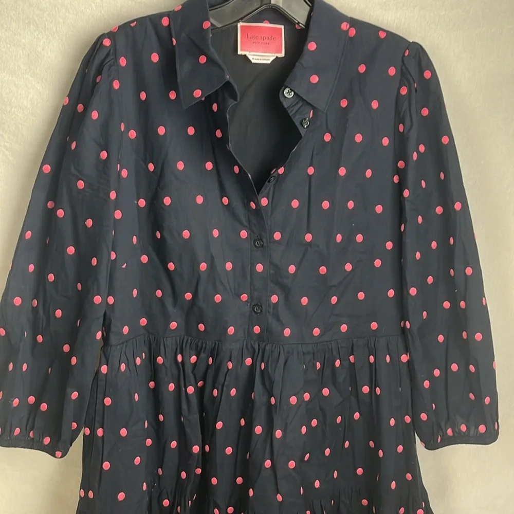 Kate spade medium  Polka Dot Dress - Navy and Pink - Picture 2 of 7
